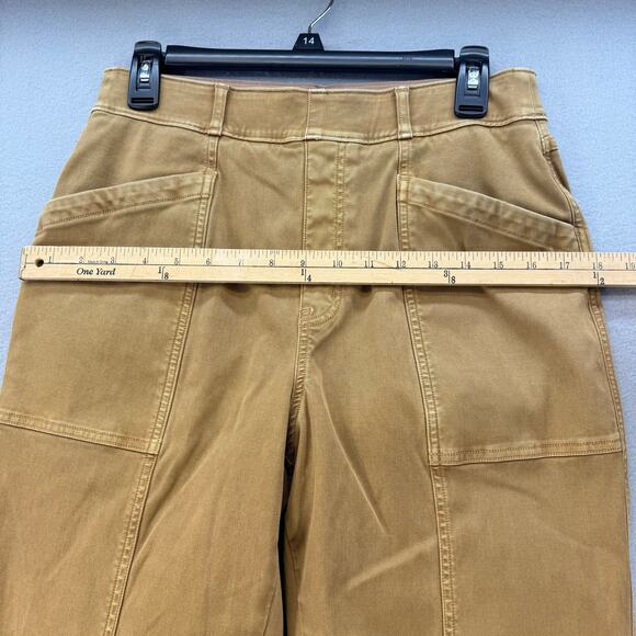 Spanx Pants Women's L Acorn Brown Straight Leg Stretch Patch Pockets Preppy EUC - Picture 11 of 14
